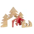 Crèche et Arbre de Noël Puzzle Rouge