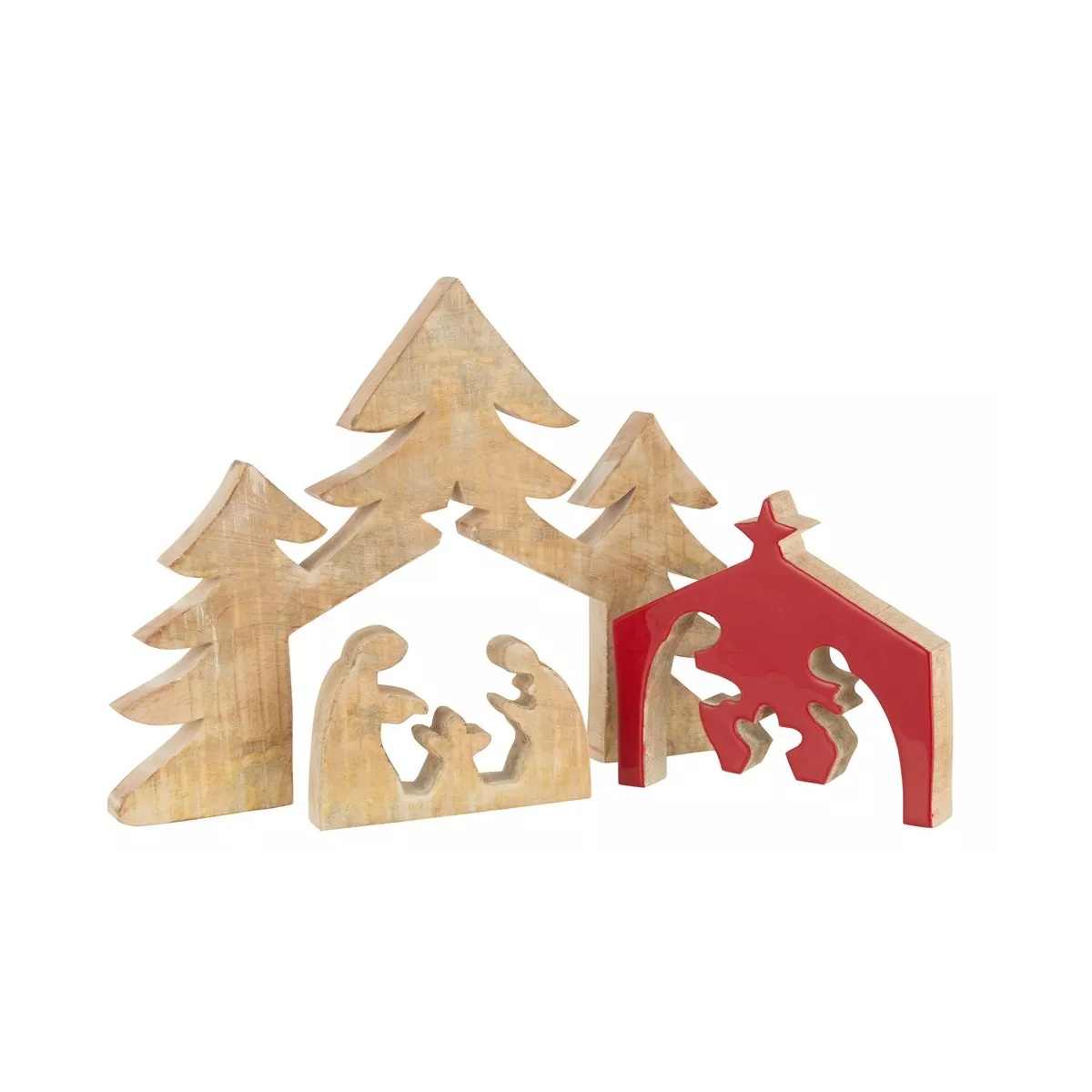 Crèche et Arbre de Noël Puzzle Rouge