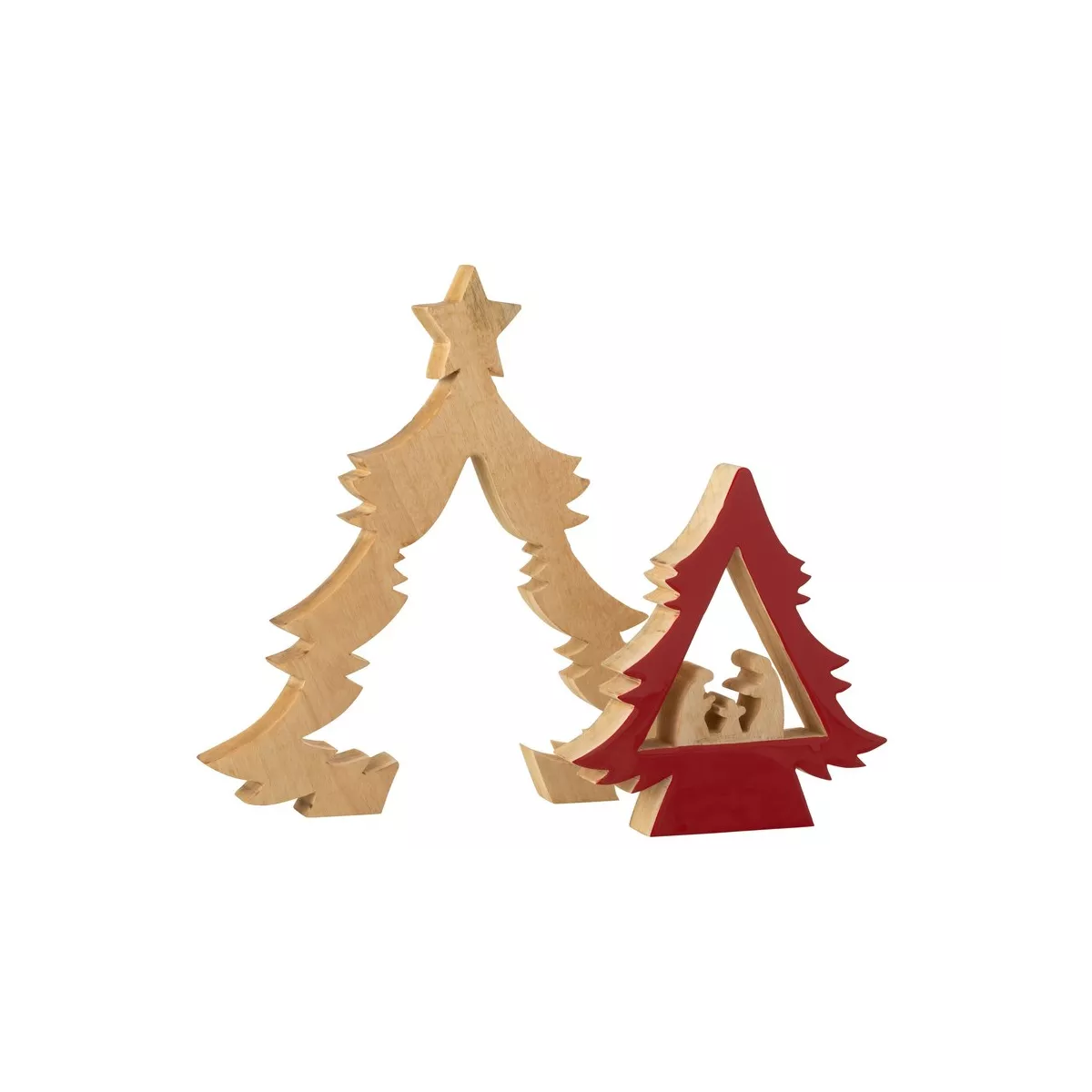 Crèche dans Sapin Puzzle Rouge