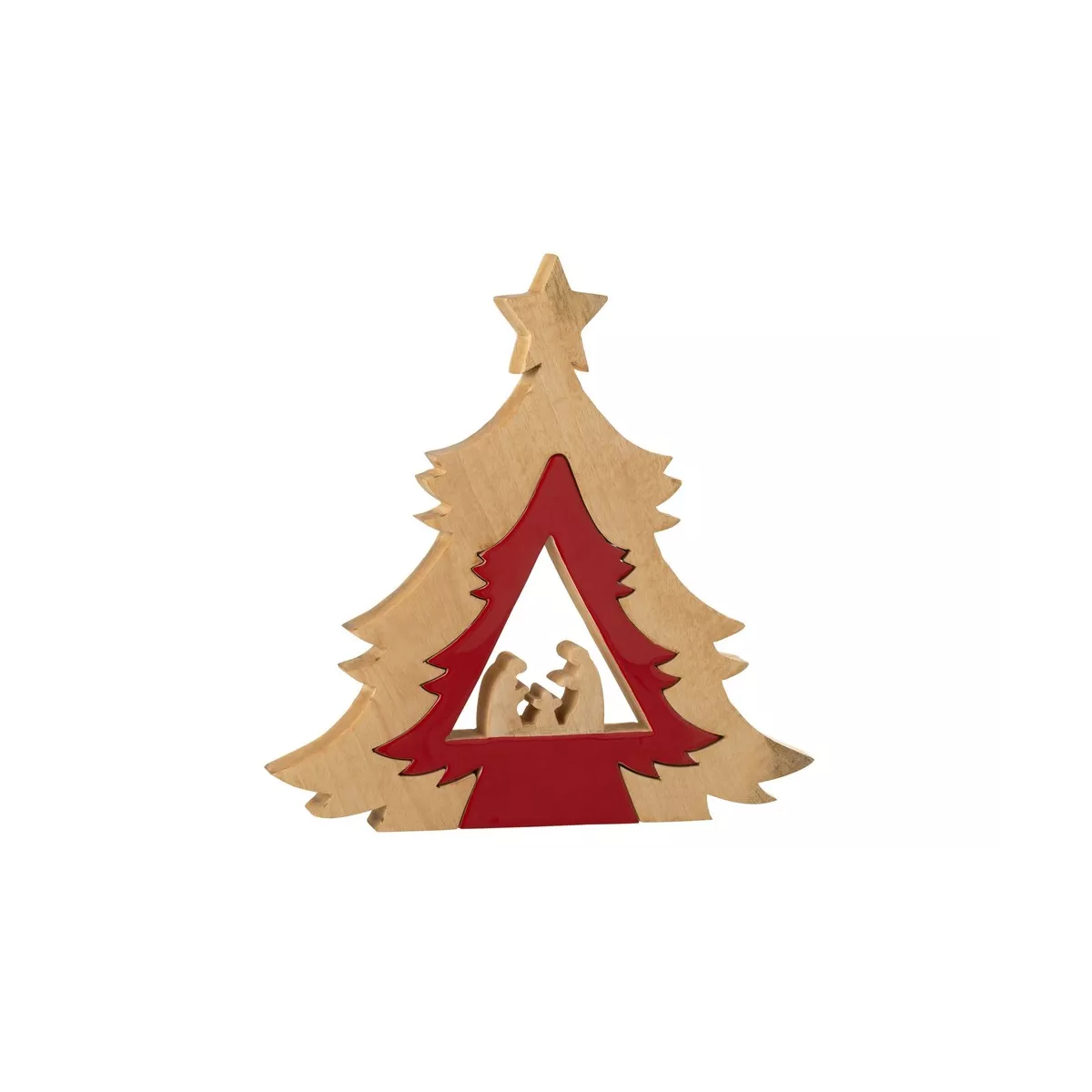 Crèche dans Sapin Puzzle Rouge