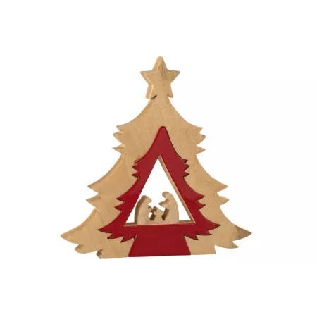 Crèche dans Sapin Puzzle Rouge