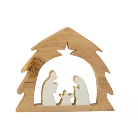 Crèche  dans Arbre de Noël Blanc