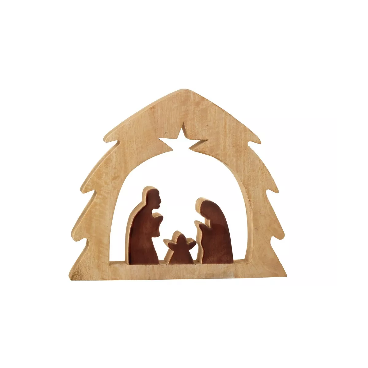 Crèche  dans Arbre de Noël Marron