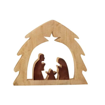Crèche  dans Arbre de Noël Marron