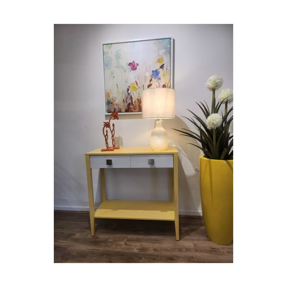 Vase Résine Konus Jaune h.75