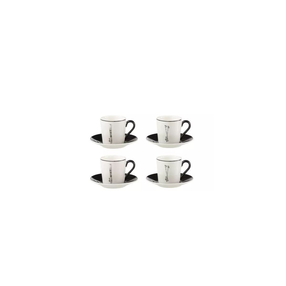 Série de 4 Tasses à Café Ski PM