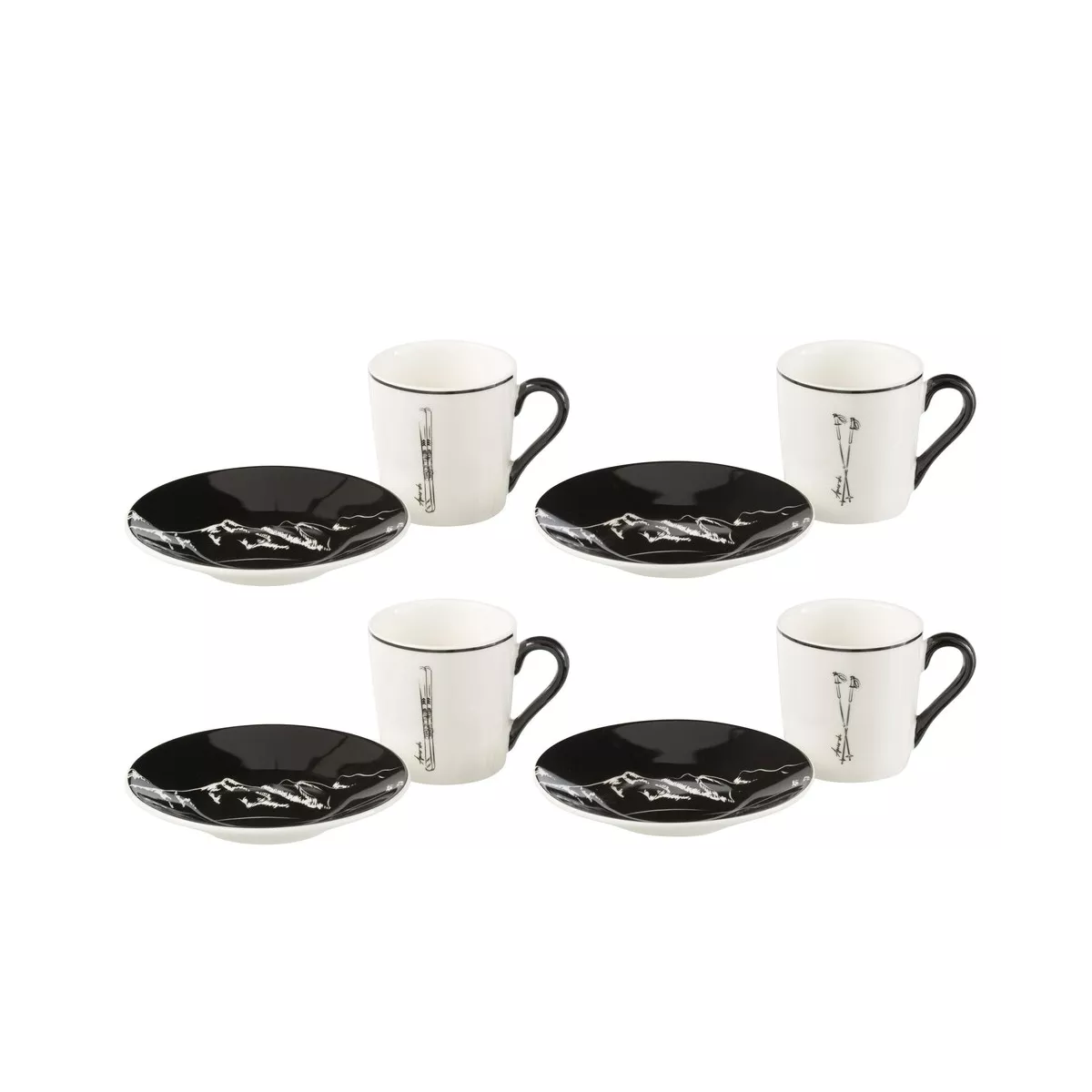 Série de 4 Tasses à Café Ski PM