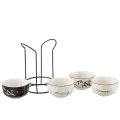 Coffret 4 Bols sur socle Montagne Ski