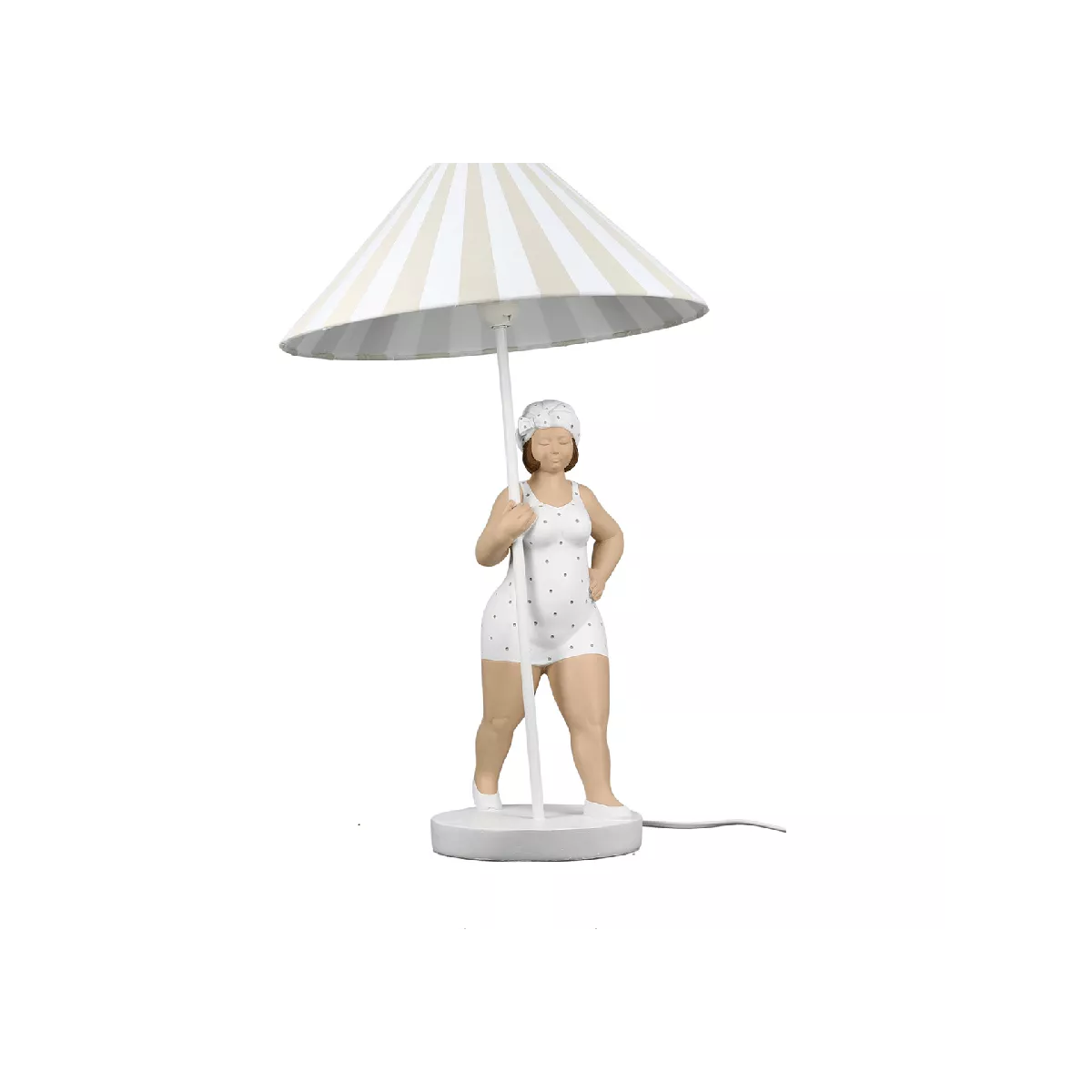 Lampe Becky Beige et blanc H.60cm