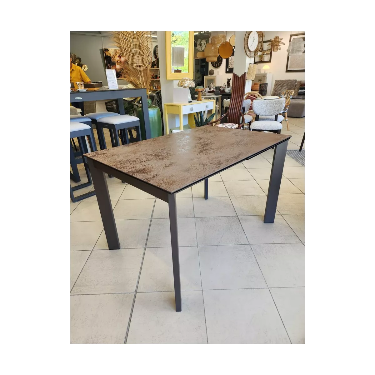 Table Poker 120/180 cm en Céramique Moro