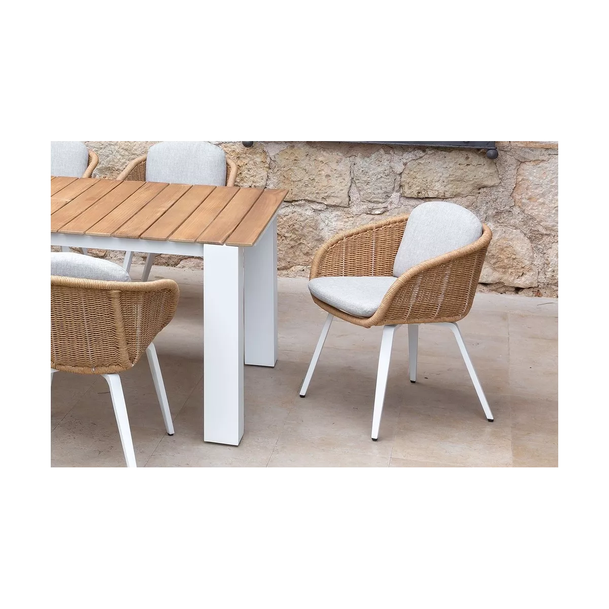 Table de repas Creta Alu et Teck Outdoor 250cm