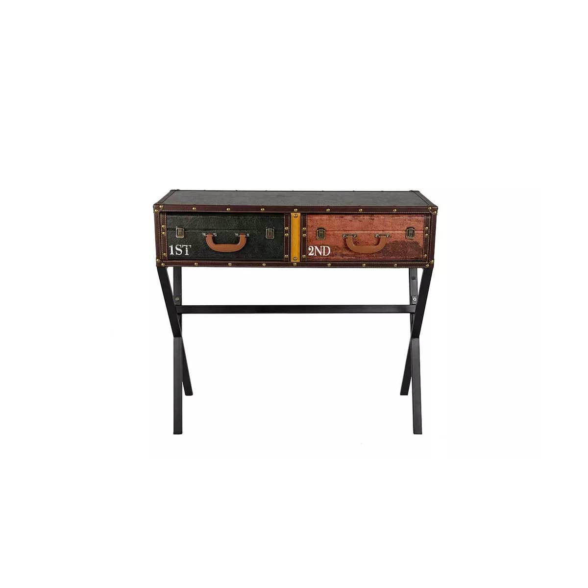 Console Valise 2 Tiroirs 80 cm