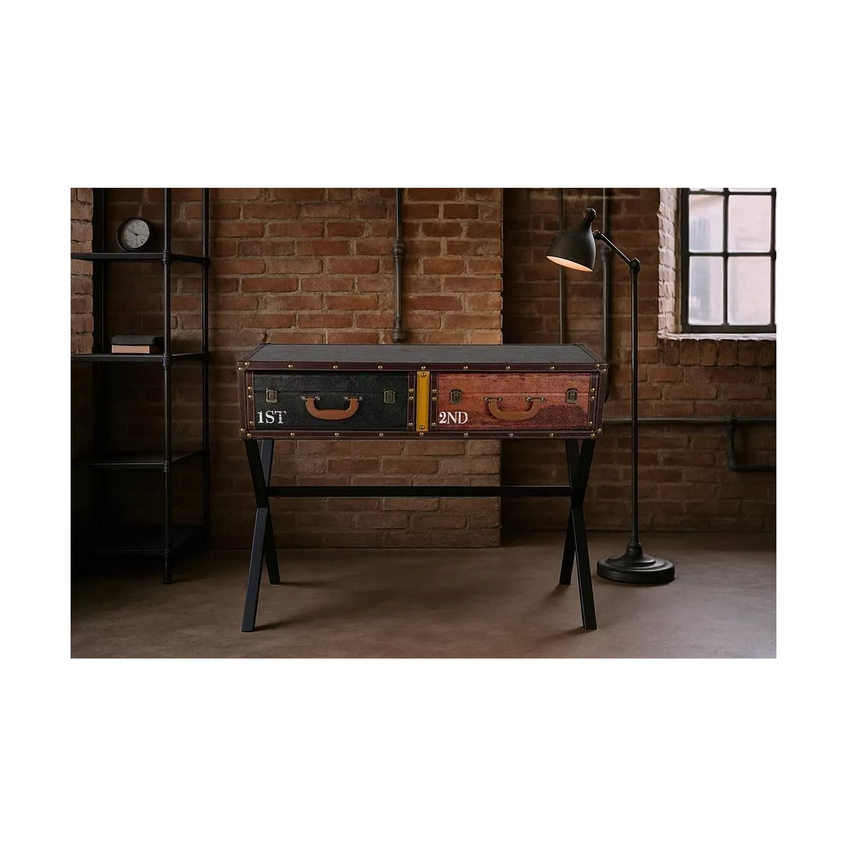 Console Valise 2 Tiroirs 80 cm