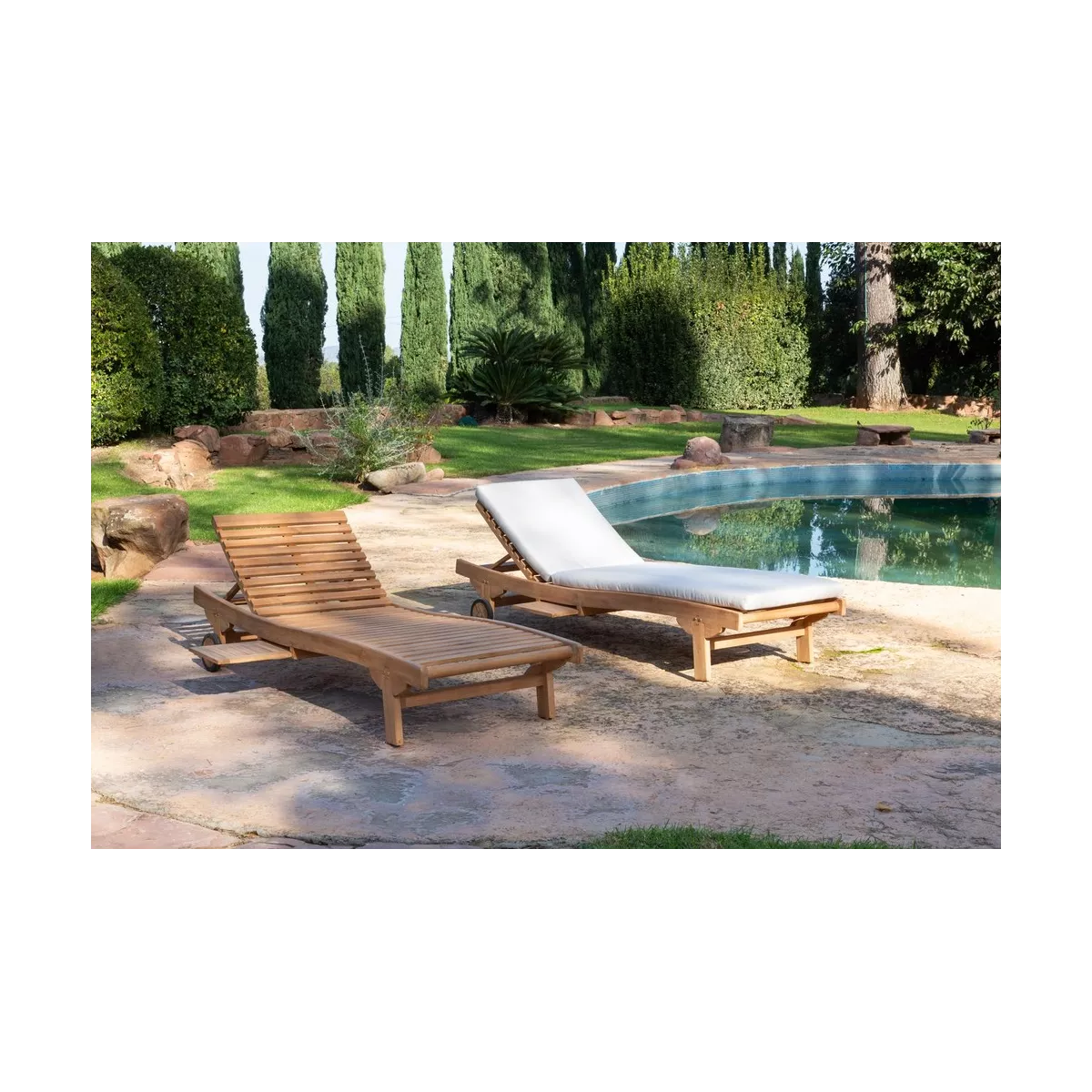 Chaise Longue en Teck Novo