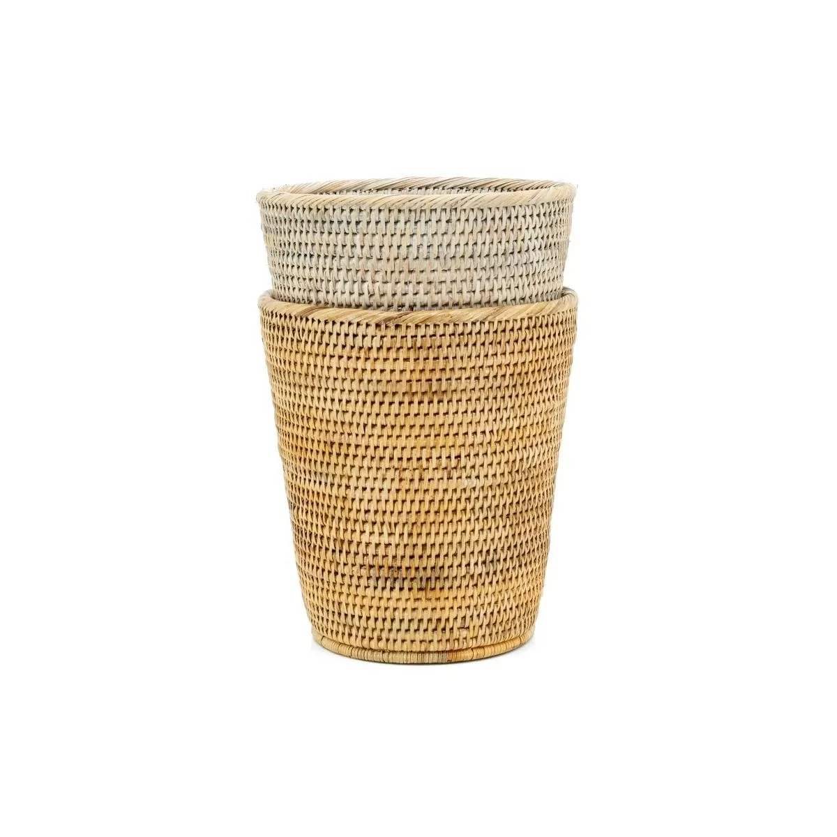 Corbeille Papier Rotin Antique 25cm