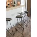 Tabouret de bar  Teck Noir et Métal