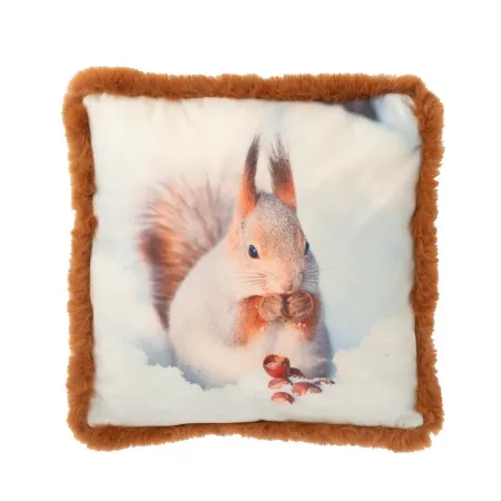 Coussin Ecureuil Blanc 40x40