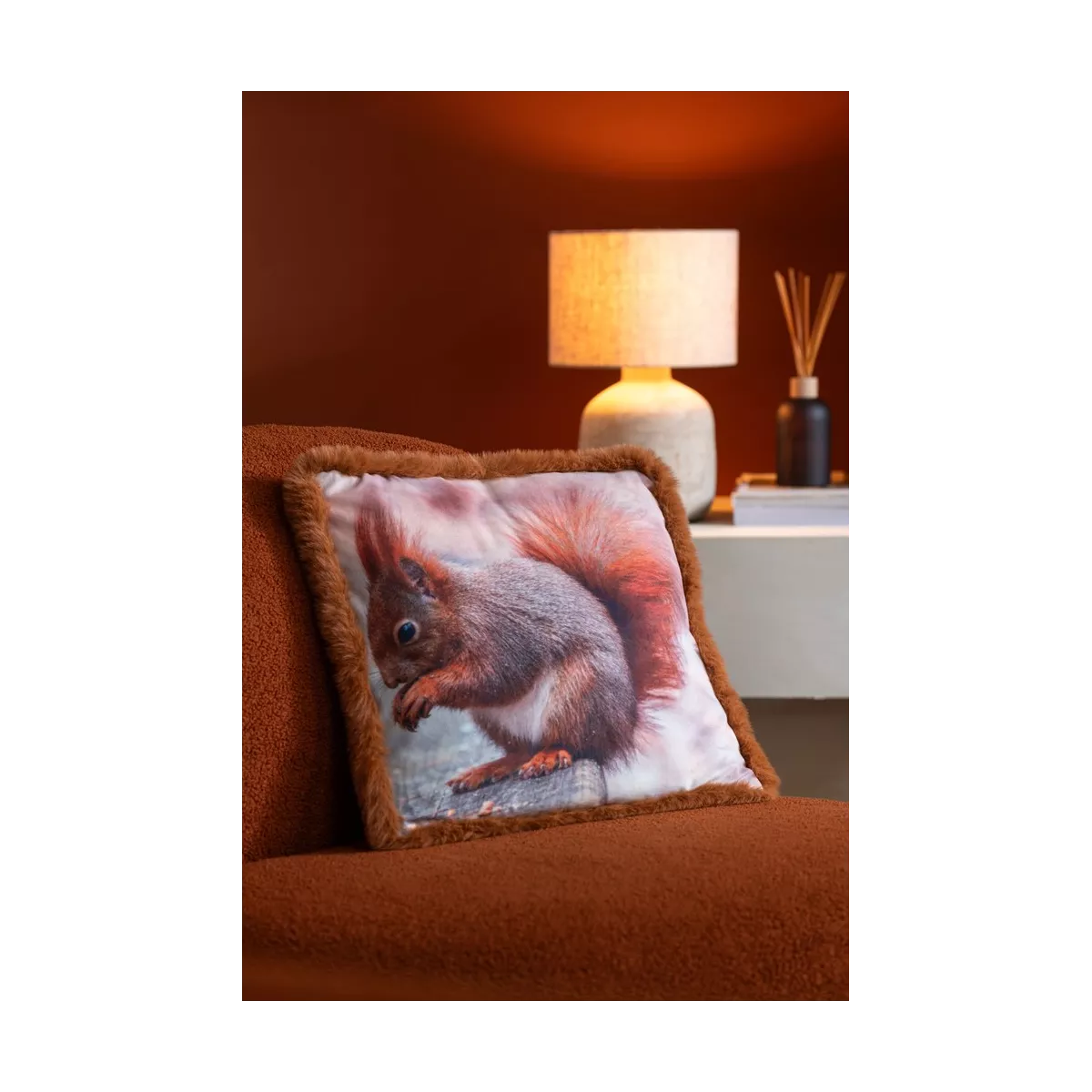 Coussin Ecureuil Roux  40x40