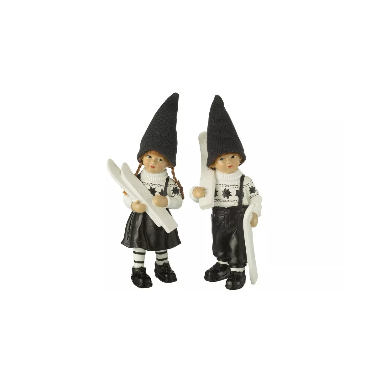 Ensemble de 2 Figurines Skieur et Skieuse Noir