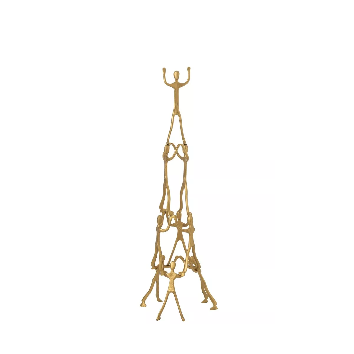 Sculpture Pyramide Hommes Dorée h.147