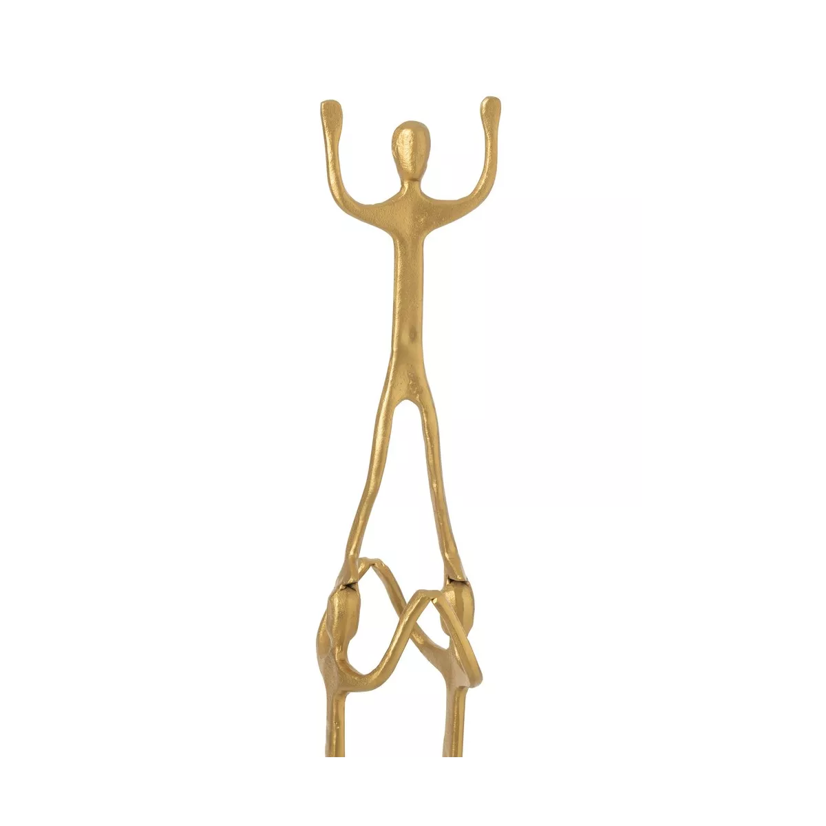 Sculpture Pyramide Hommes Dorée h.147
