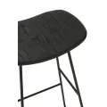 Tabouret de bar Teck  Recyclé Noir et Métal