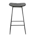 Tabouret de bar Teck  Recyclé Noir et Métal