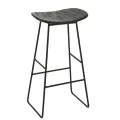 Tabouret de bar Teck  Recyclé Noir et Métal