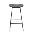 Tabouret de bar Teck  Recyclé Noir et Métal