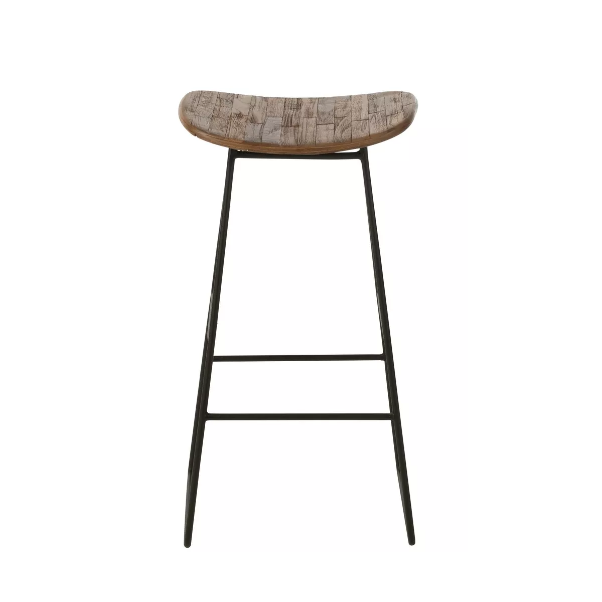 Tabouret de bar Teck  Recyclé Naturel et Métal