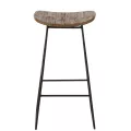 Tabouret de bar Teck  Recyclé Naturel et Métal