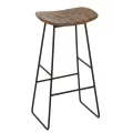 Tabouret de bar Teck  Recyclé Naturel et Métal