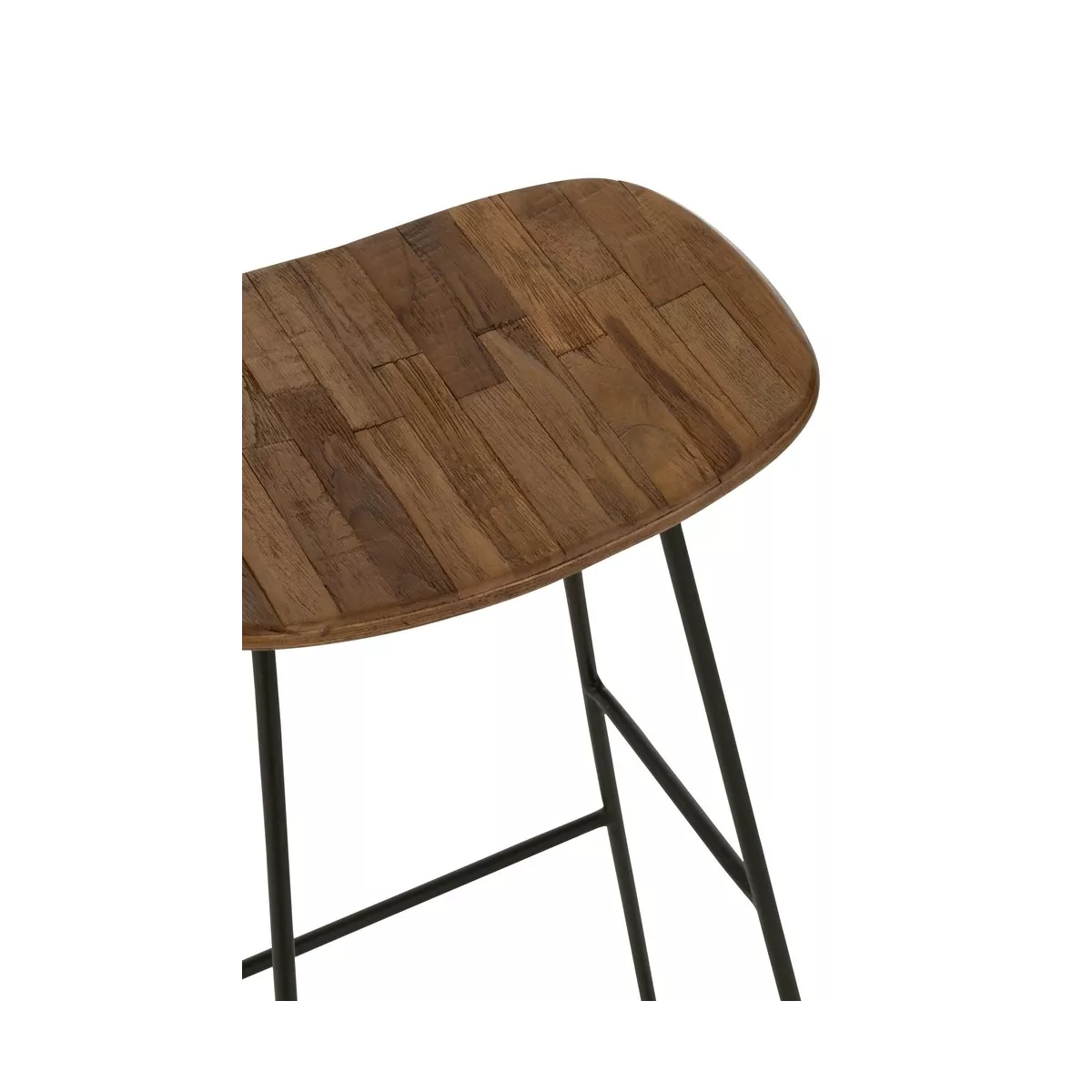 Tabouret de bar Teck  Recyclé Naturel et Métal
