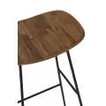 Tabouret de bar Teck  Recyclé Naturel et Métal