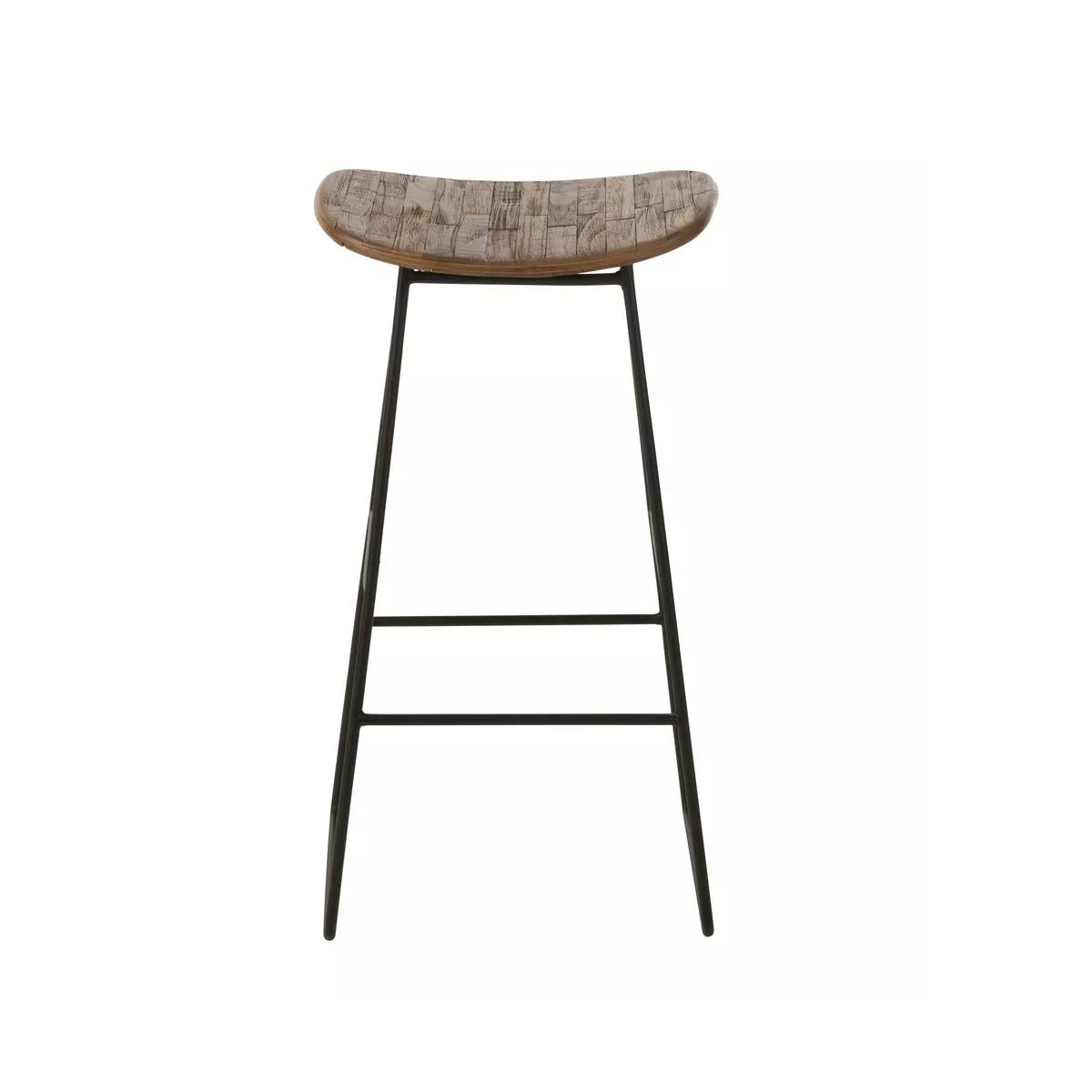 Tabouret de bar Teck  Recyclé Naturel et Métal