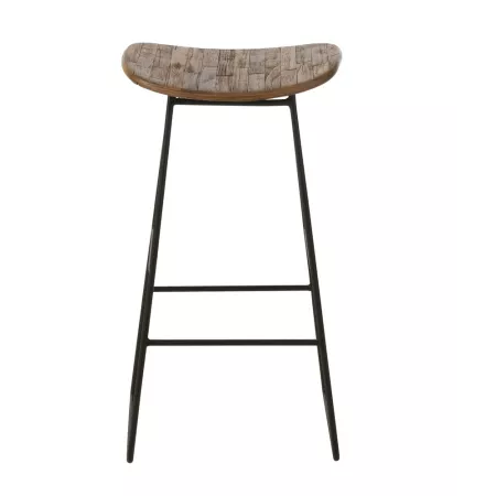 Tabouret de bar Teck  Recyclé Naturel et Métal