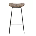 Tabouret de bar Teck  Recyclé Naturel et Métal