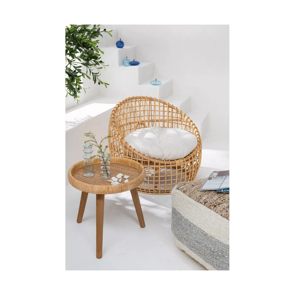 Fauteuil Fionie Rotin Naturel 79x84
