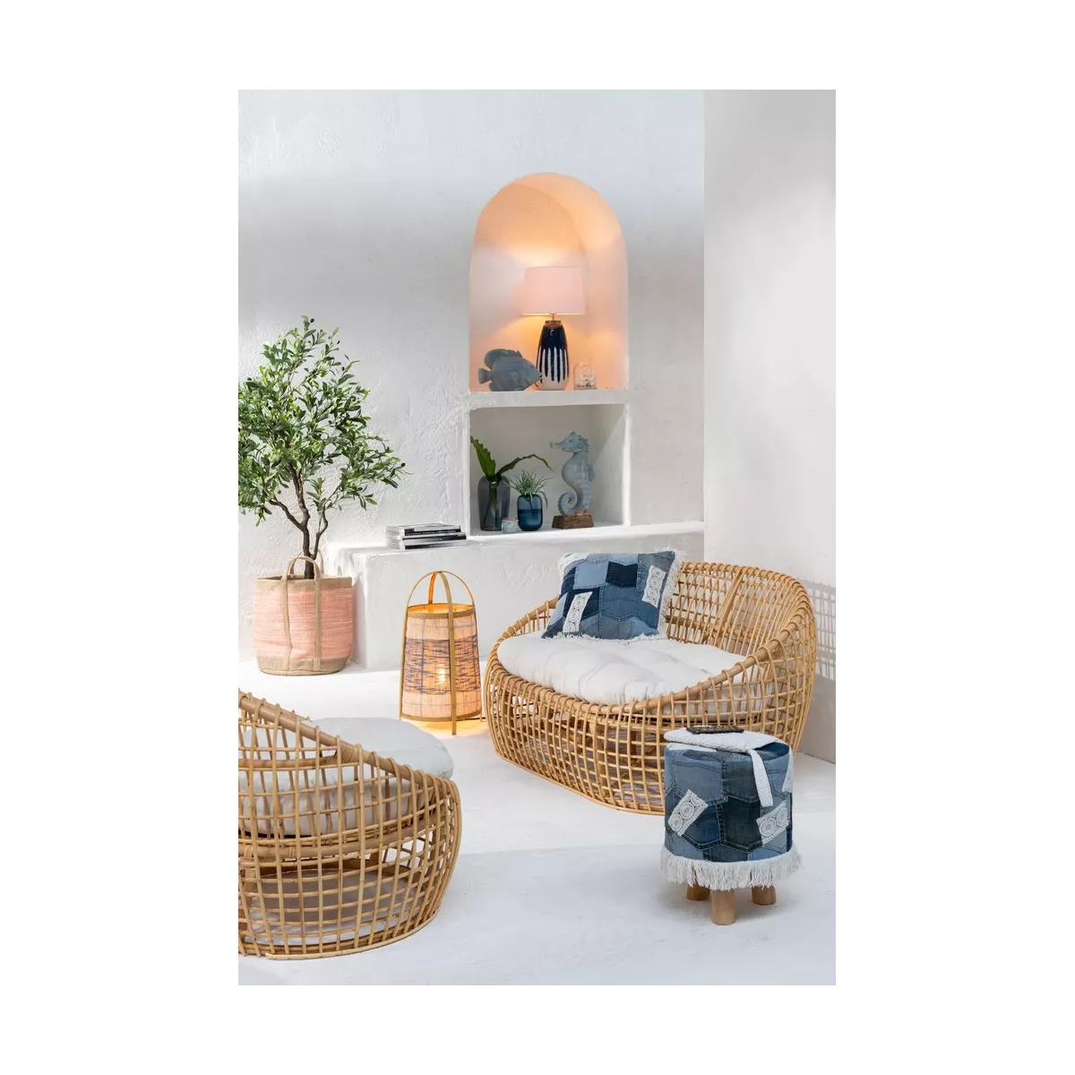 Fauteuil Fionie Rotin Naturel 79x84