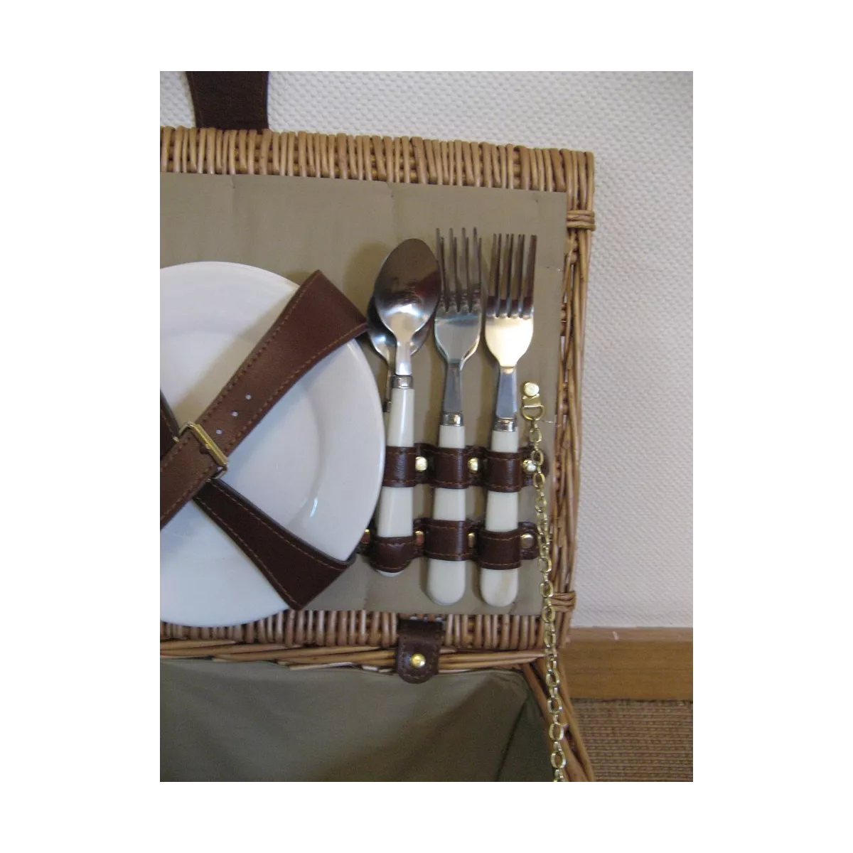 Panier Pique-nique 4 Couverts Naturel