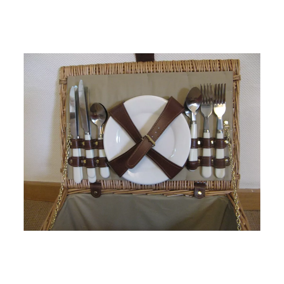 Panier Pique-nique 4 Couverts Naturel