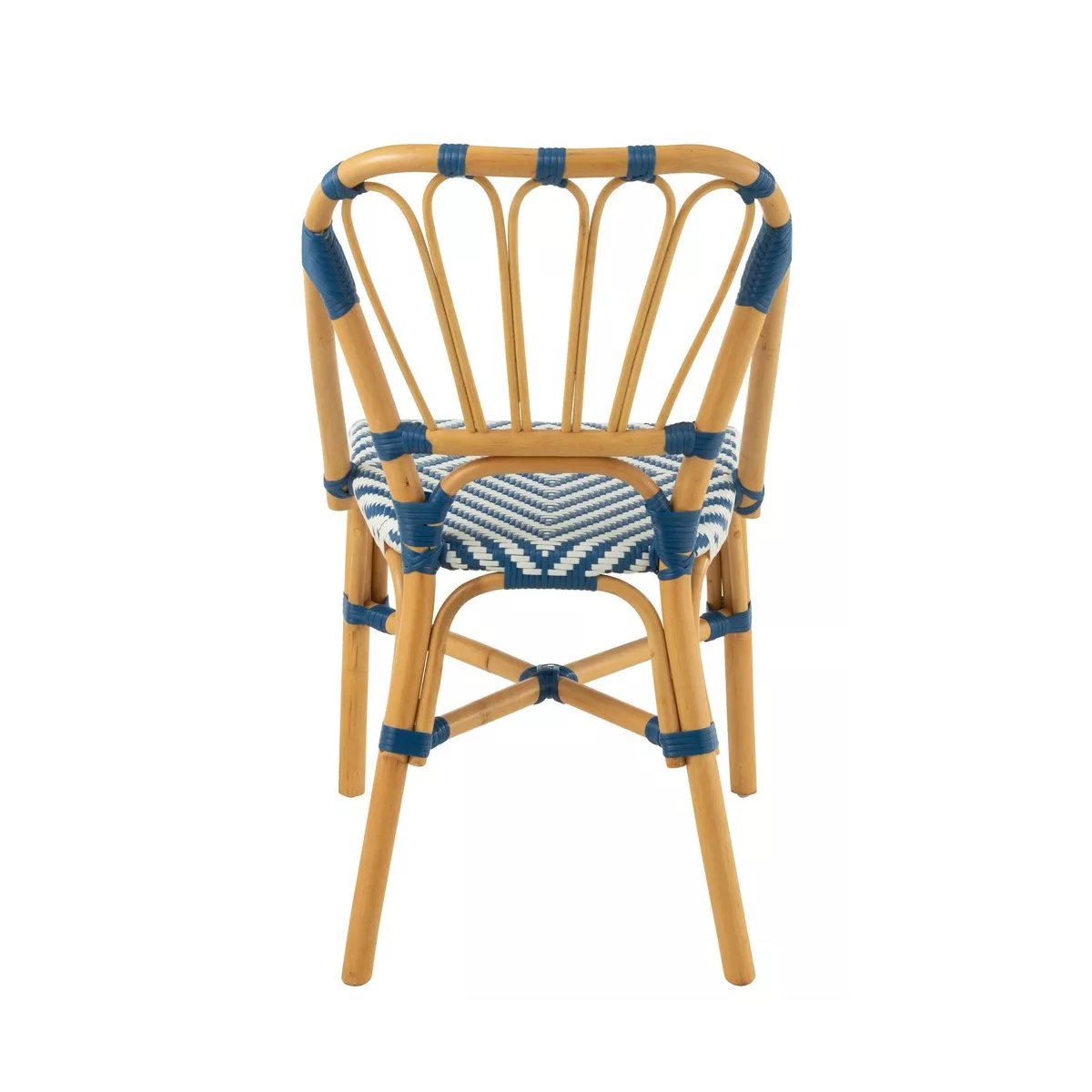 Chaise Bistrot Jili Rotin Bleu et Blanc