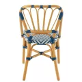 Chaise Bistrot Jili Rotin Bleu et Blanc