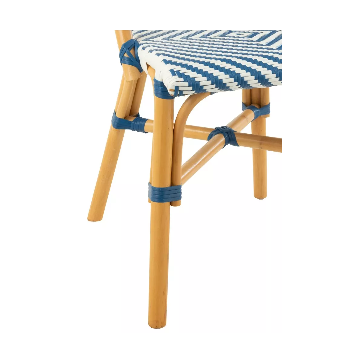 Chaise Bistrot Jili Rotin Bleu et Blanc