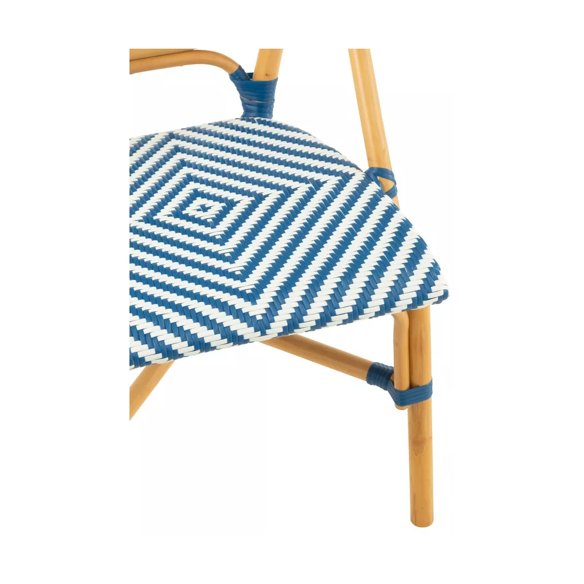 Chaise Bistrot Jili Rotin Bleu et Blanc