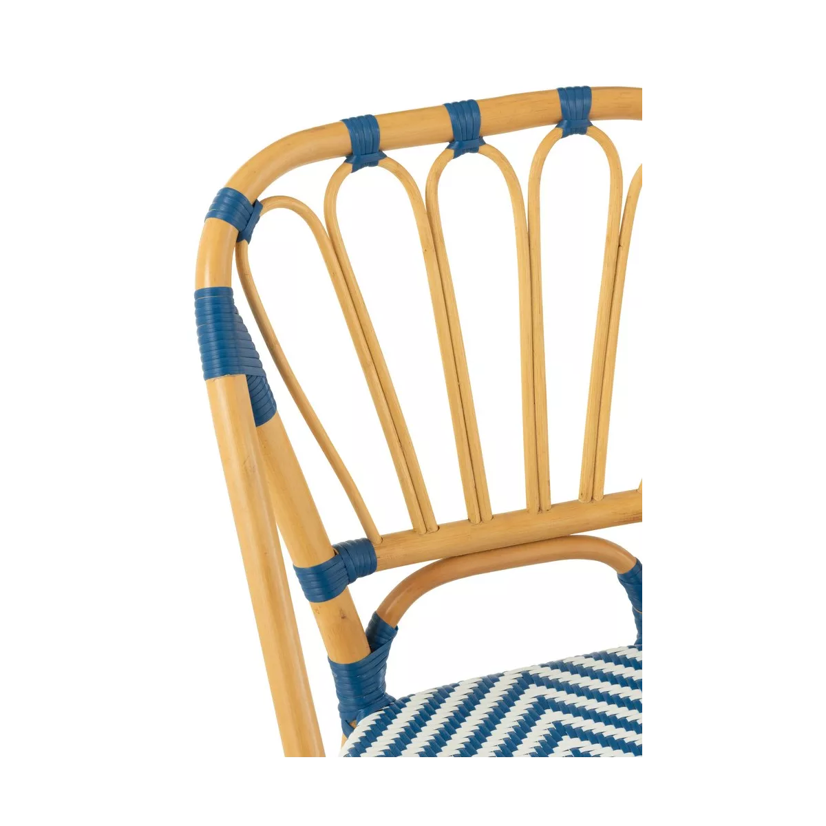 Chaise Bistrot Jili Rotin Bleu et Blanc