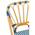 Chaise Bistrot Jili Rotin Bleu et Blanc