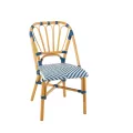 Chaise Bistrot Jili Rotin Bleu et Blanc