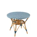 Table Bistrot Rotin Jili Bleu et Blanc 90cm