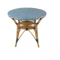 Table Bistrot Rotin Jili Bleu et Blanc 90cm